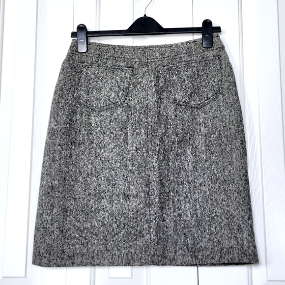 Club Monaco Heather Gray Wool Tweed Skirt, New with Tag, Size 6 - Picture 2 of 13